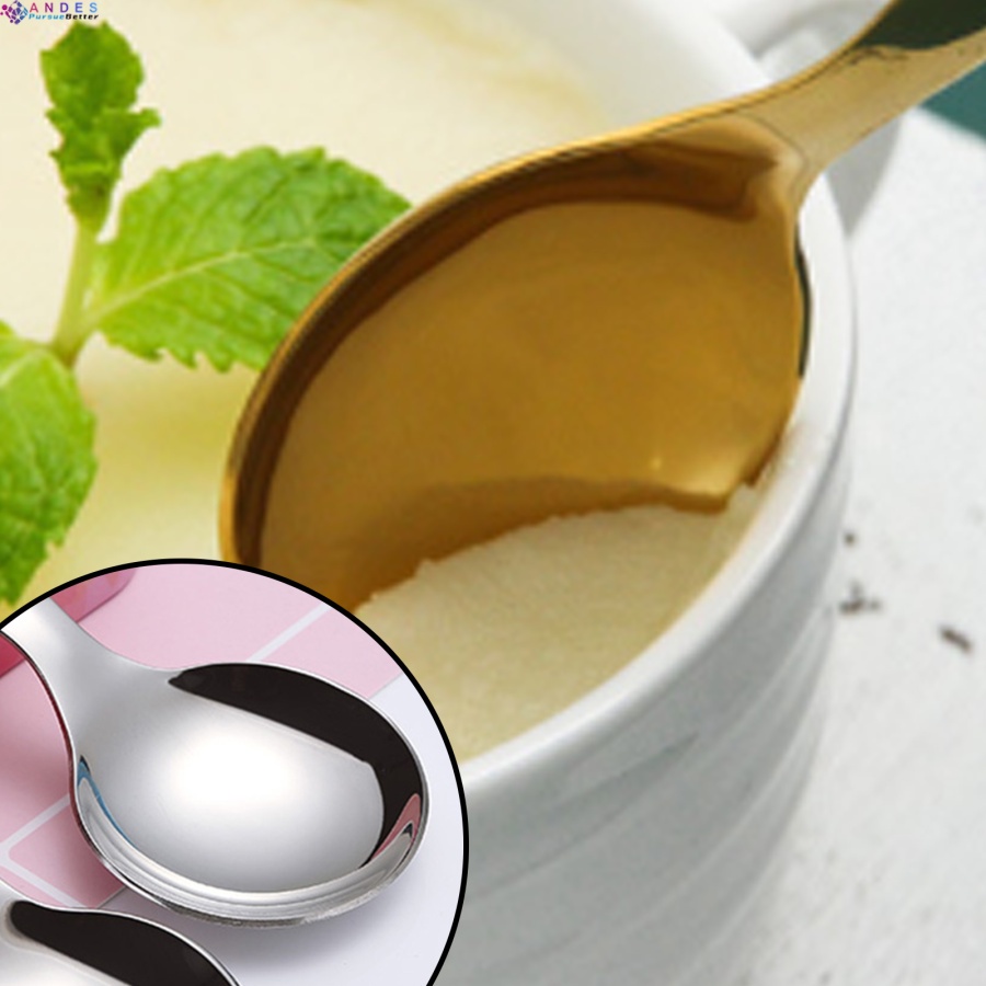 Muỗng Múc Kem / Đường Muối Bằng Thép Không Gỉ 304 Tay Cầm Ngắn Tiện Dụng Cho Nhà Bếp