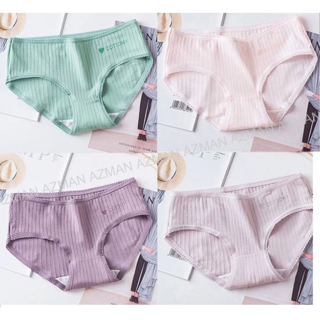 Quần Lót Nữ Cotton Tăm, Quần Lót Kháng Khuẩn Trơn Nhiều Màu Dễ Thương Cottony QL03