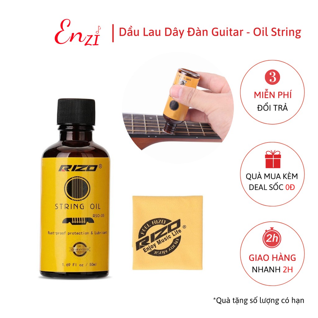 Dầu lau thùng đàn, dây đàn, mặt phím guitar Rizo chuyên dụng string oil chống gỉ dây đàn Enzi