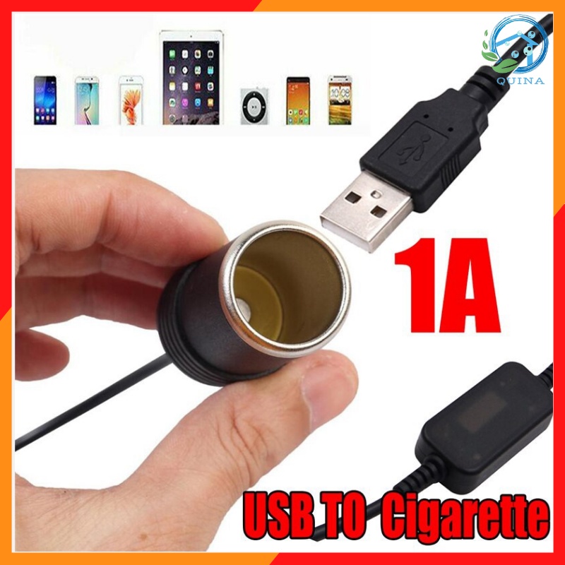 Bộ Chuyển Đổi Cổng Sạc USB 5V Sang Tẩu Sạc Ô Tô 12V Quina QN016