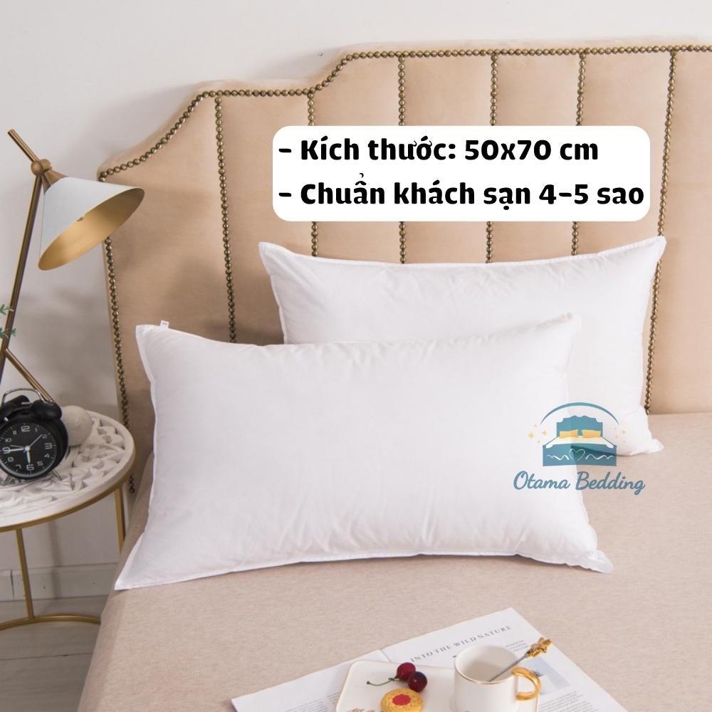 Ruột gối đầu Muji cotton kích thước 50x70 cm nặng 1.3kg bông gòn cao cấp nhập khẩu - Otama Bedding