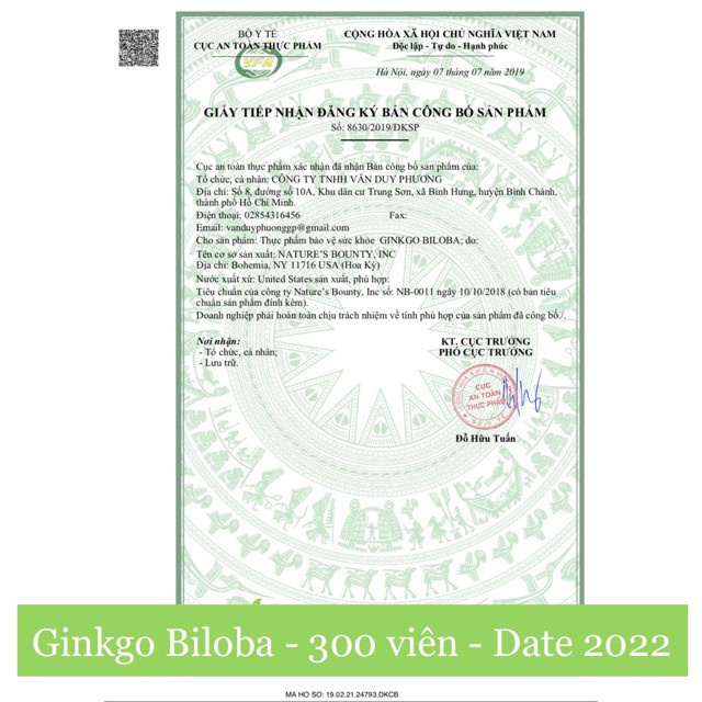 Viên Uống Ginkgo Biloba 120mg Trunature Mỹ 340 Viên Bổ Não Tăng Trí Nhớ I  hãng Mỹ chính hãng