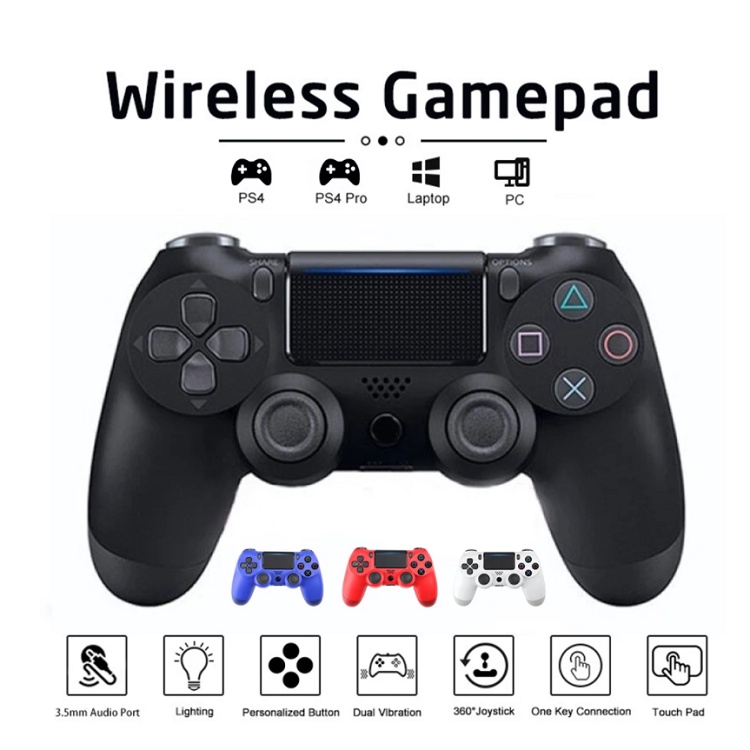 Tay Cầm Chơi Game, Wireless GamePad, Dùng Cho Máy PS4 - Cho PC - Laptop - Điện Thoại Android - IOS - Tab