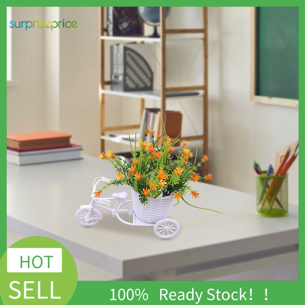 1 Bộ Cây Hoa Nổi Hình Xe Đạp Bằng Mây Nhân Tạo Sinh Động Trang Trí Đám Cưới DIY