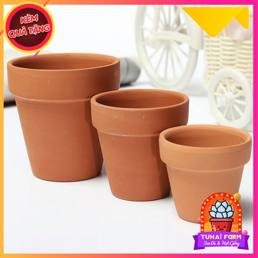 CHẬU ĐẤT NUNG MINI - CHẬU TRỒNG SEN ĐÁ, XƯƠNG RỒNG, BONSAI - NHIỀU KÍCH THƯỚC 5-7-9-11CM