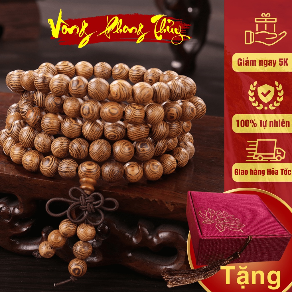 Vòng tay trầm hương tự nhiên 108 hạt - sánh chìm 108 hạt xịn cho nam nữ