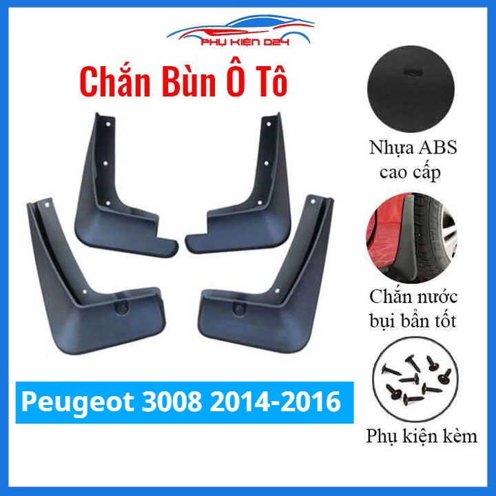 Bộ 4 chắn bùn Peugeot 3008 2014-2015-2016 chuẩn theo xe