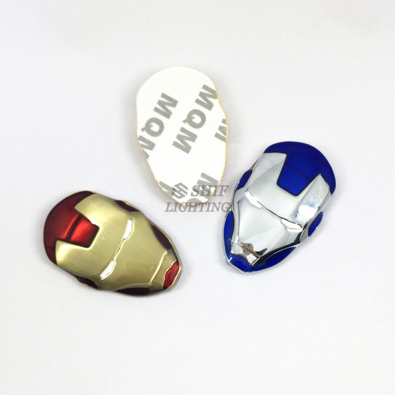 Decal Dán Xe Hơi Hình Iron Man 3d Bằng Kim Loại