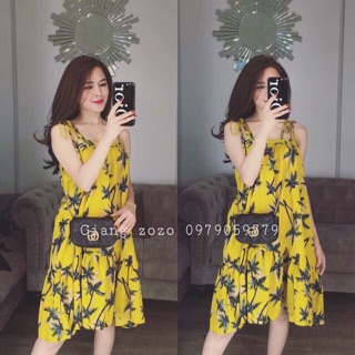 Váy 2 dây vàng dừa combo