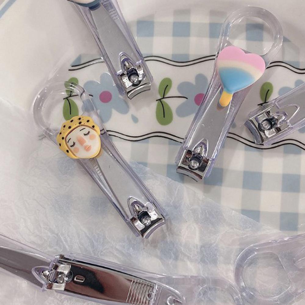 Kềm Cắt Móng Tay Mini Trong Suốt Họa Tiết Hoa Trái Cây Hoạt Hình Sáng Tạo Cho Nữ