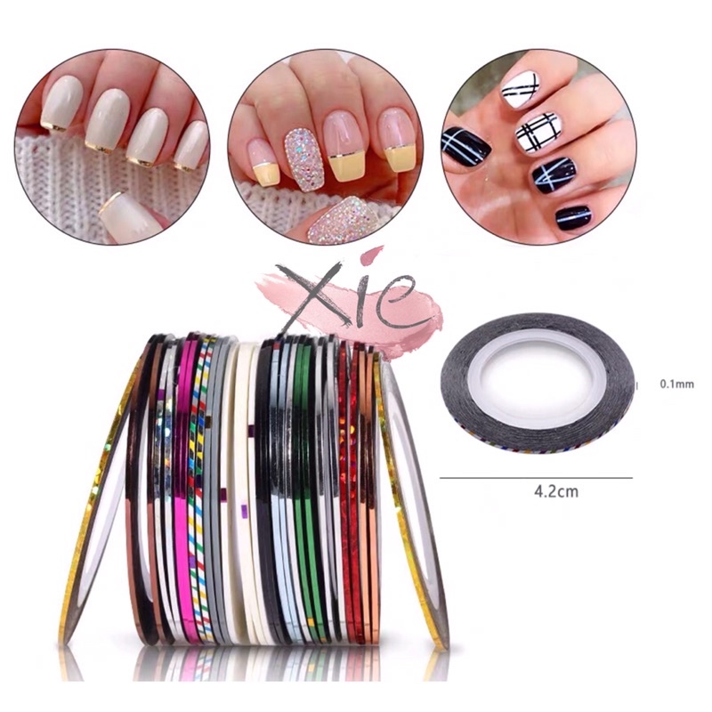 CUỘN KIM TUYẾN SỢI / VIỀN MÓNG TRANG TRÍ MÓNG - XIE dụng cụ nail&amp;mi ♥️