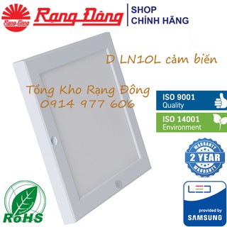 [CHÍNH HÃNG] Đèn LED Ốp trần Mỏng Vuông Cảm Biến 18W Rạng Đông , Kích Thước 22x22- Bảo Hành 2 Năm - Model: D LN10L