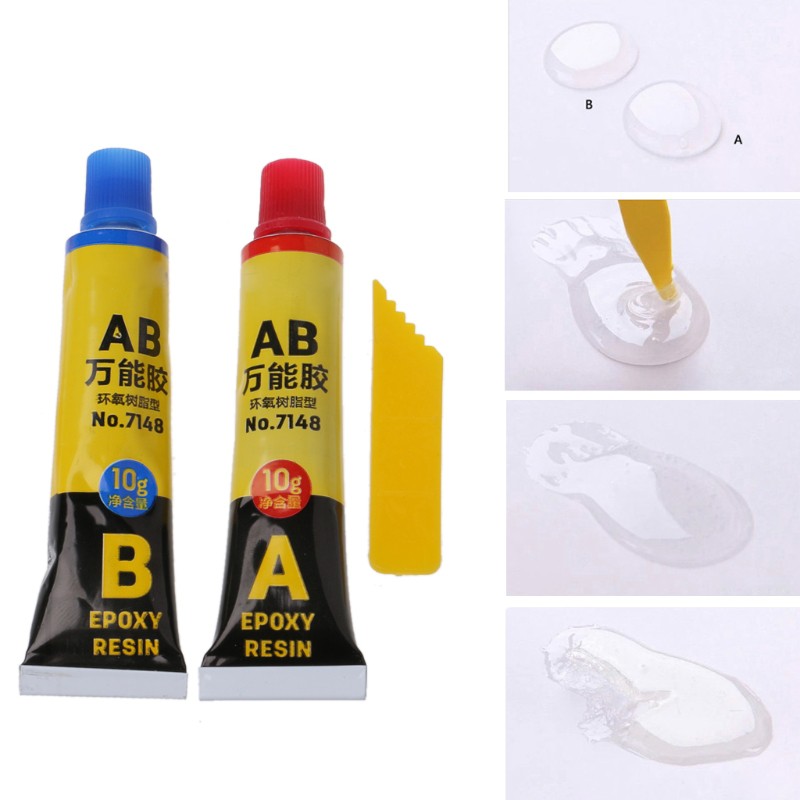 Bộ 2 tuýp keo Epoxy Resin AB siêu dính đa năng cho vật liệu thủy tinh/sắt/sứ