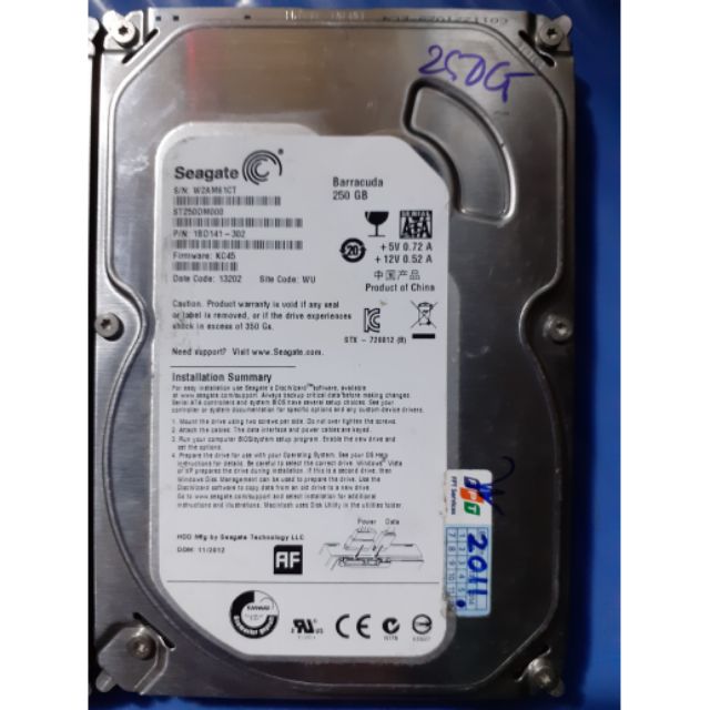 Ổ cứng Seagate 250G sata chính hãng