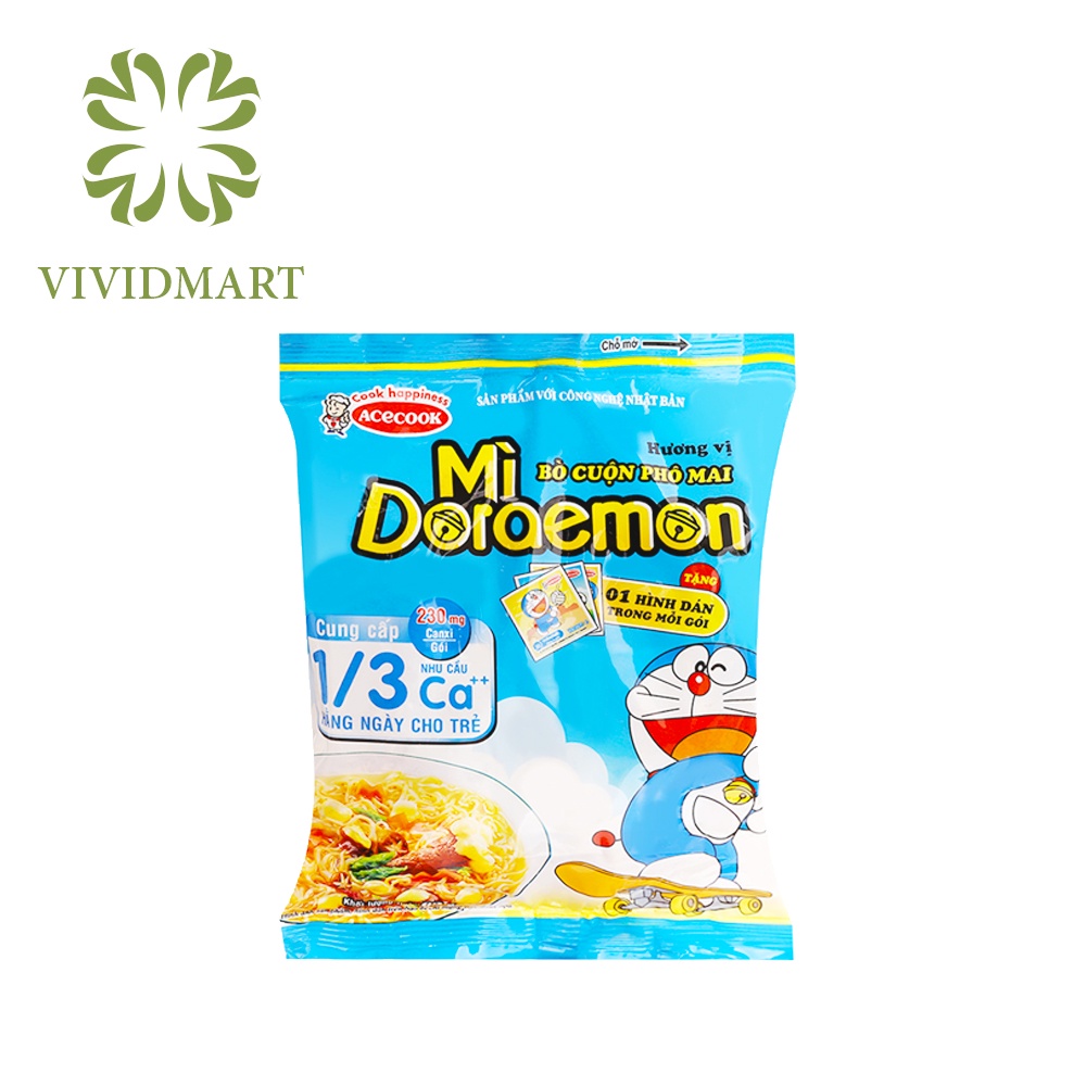 [Gói lẻ] MÌ DORAEMON 3 VỊ: BÒ CUỘN PHOMAI (PHÔ MAI), TÔM GÀ TỎI PHI, TÔM HẤP SỮA – 62g/GÓI - DOREMON / DOREAMON- ACECOOK | BigBuy360 - bigbuy360.vn