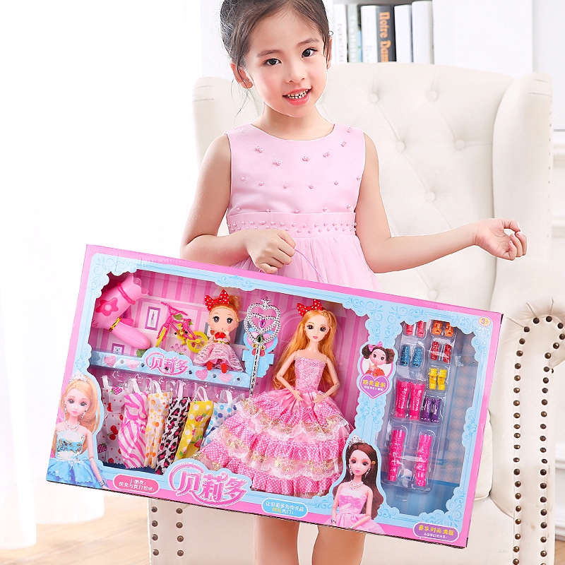 Bộ Đồ Chơi Búp Bê Barbie Đáng Yêu Cho Bé Gái