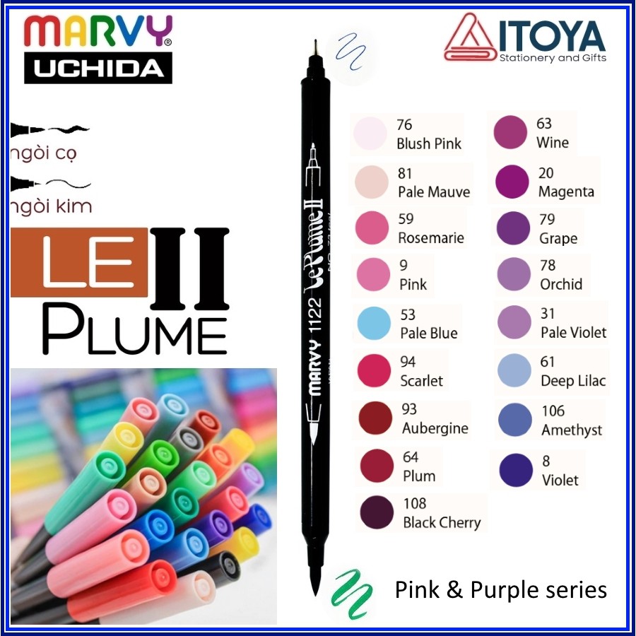 Bút cọ hai đầu Marvy Le Plume II 1122 (Pink &amp; Purple series)