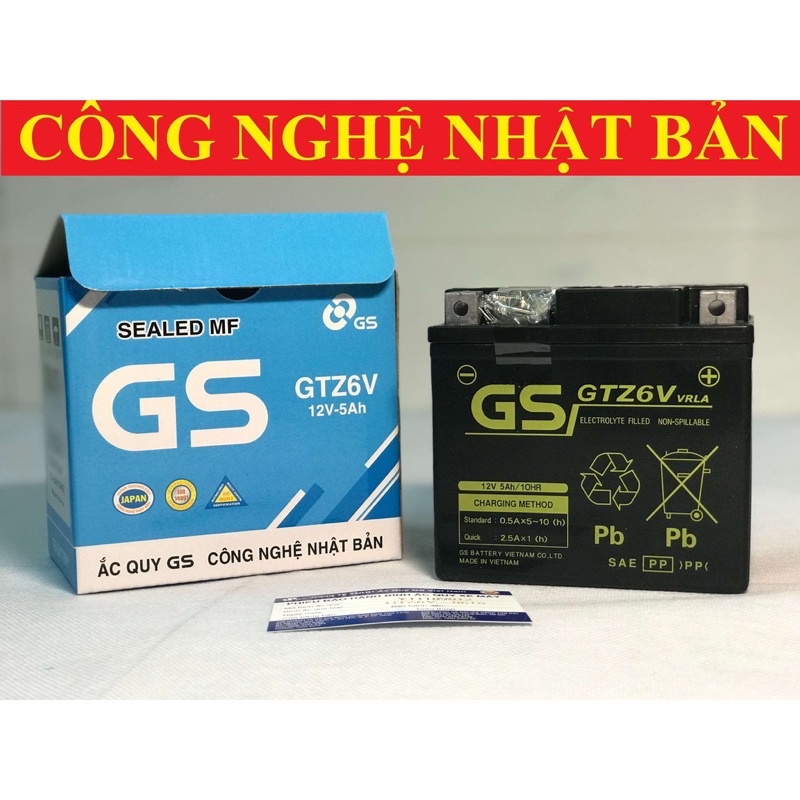 Ắc Quy Khô GS tiêu chuẩn cho SH VN 125/150, Sh Mode (12V-5A)