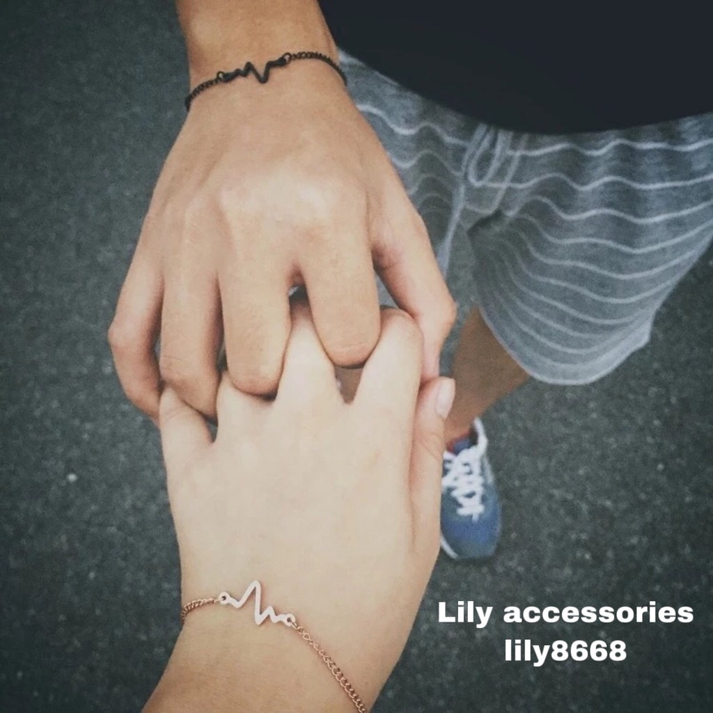 Heartbeat Charm Bracelet lắc tay vòng tay nhịp tim cho cặp đôi nam nữ