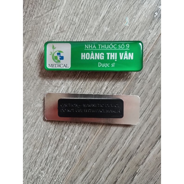 Thẻ tên nhà thuốc, quầy thuốc cho dược sĩ - dùng ghim cài
