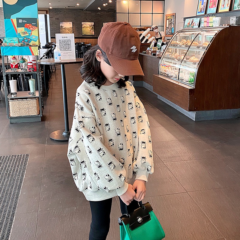 Áo Thun Tay Dài Với Họa Tiết Hình Hello Kitty Dùng Cho Bé Gái Từ 3 Tới 12 Tuổi