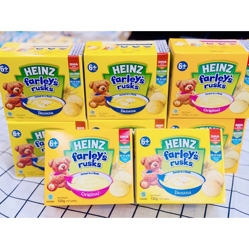 Bánh Quy Ăn Dặm Heinz Farley's Rusks 120g Cho Bé Ăn Dặm Từ 6 Tháng Tuổi Date 4/2023 - ShopMekhoai