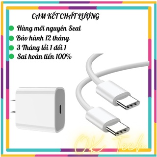 Bộ sạc nhanh android dây cáp sạc 2 đầu type c củ sạc nhanh type c pd 18w 20w ok tech