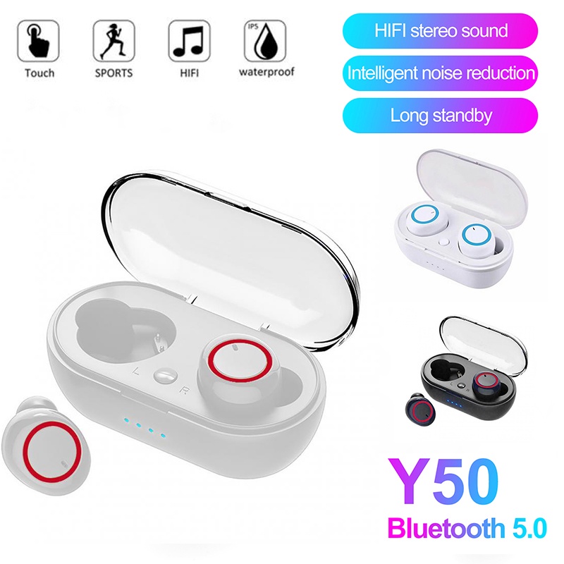 Tai Nghe Bluetooth 5.0 Không Dây TWS Y50 9D có mic và màn hình led Khử Tiếng Ồn Chống Thấm Nước