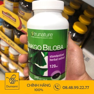 [ Ship nhanh + date xa] Mẫu mới 340 viên Ginkgo Biloba Trunature 120mg của Mỹ