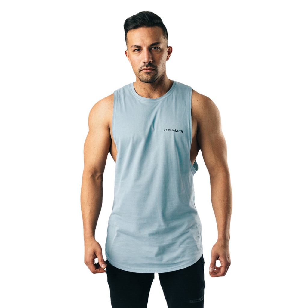 [GYMen] Áo tập thể dục nam thể thao mùa hè băng lụa cỡ lớn phiên bản ngắn cổ tròn áo vest không tay mùa hè tập thể dục đào tạo lại rời chạy cao cấp