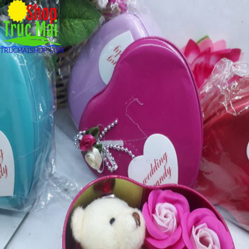 Hộp quà Valentine hoa gấu bông ( mua 1 tặng 1)