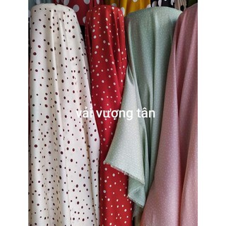Vải lụa tằm chấm bi