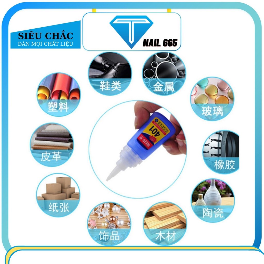 Keo 401 , Keo gắn móng đính đá siêu trắc, 20g