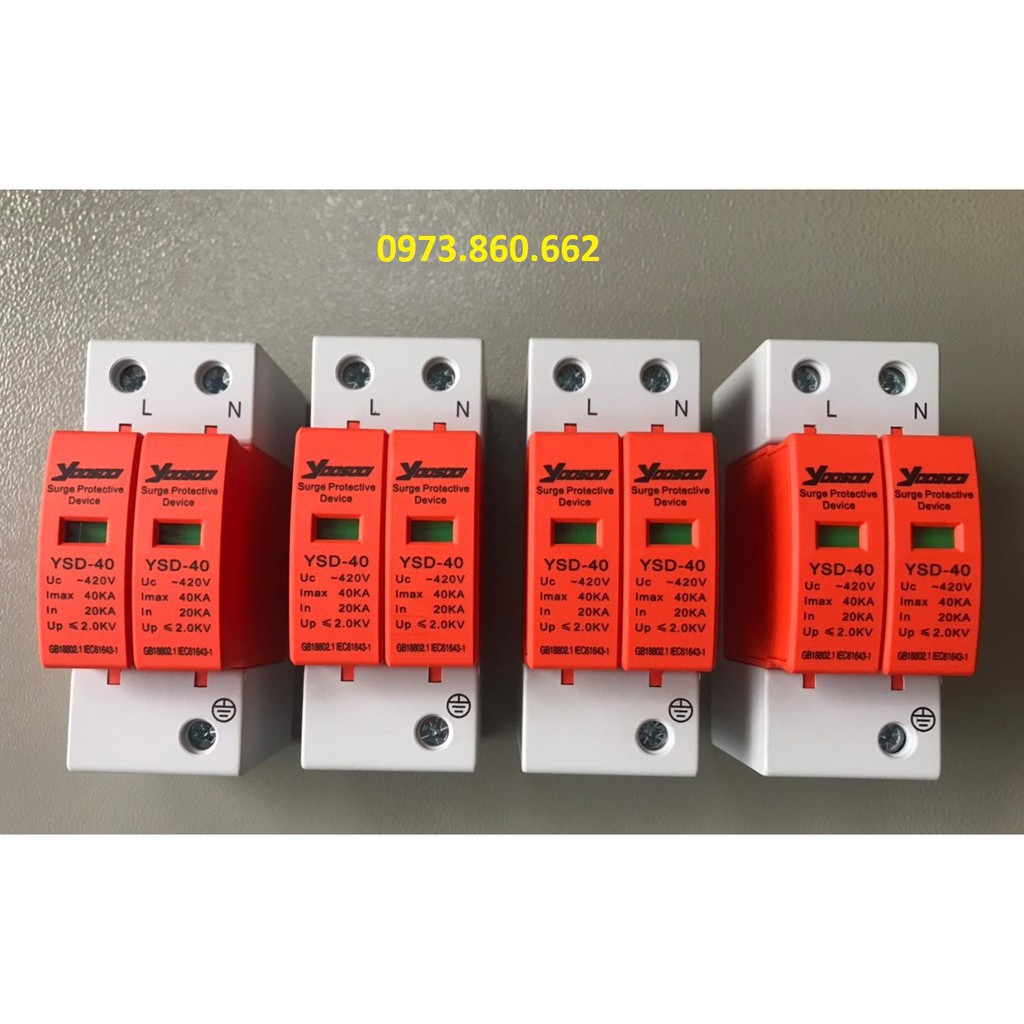 Chống sét AC 2P 40kA - Chống sét lan truyền xoay chiều dùng cho năng lượng mặt trời -TBĐ -Thiết bị điện giá tốt