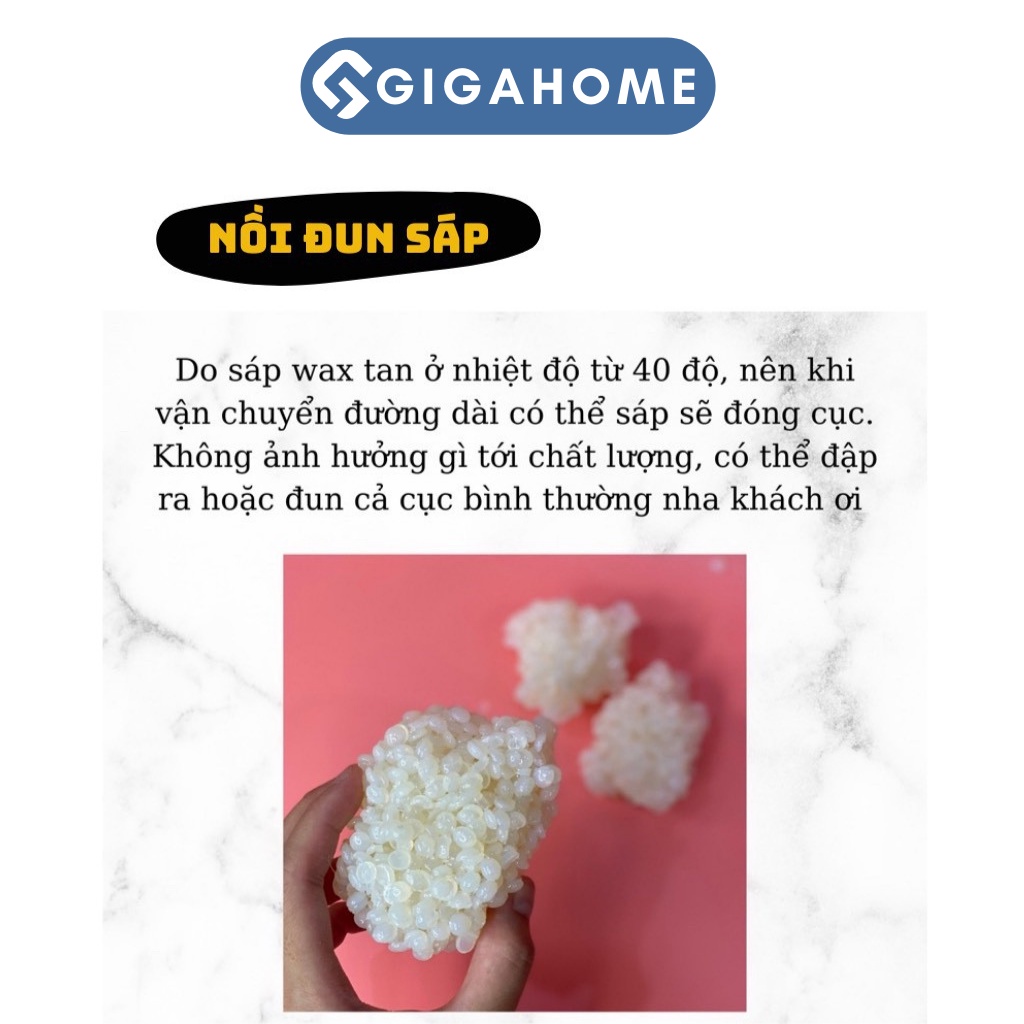 Nồi Nấu Sáp Wax Lông Chống Dính GIGAHOME Cao Cấp, Làm Nóng Nhanh Tặng Kèm Que Gỗ 1001