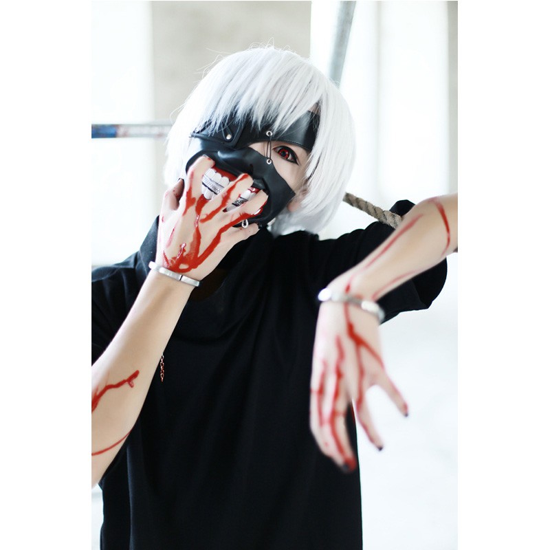 1 bộ áo thun đen hóa trang nhân vật Anime Tokyo Ghoul Kaneki Ken cho nam và nữ