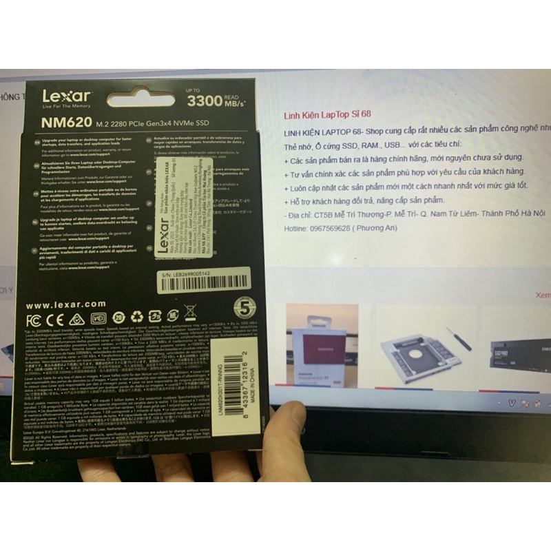 Ổ cứng SSD M2 NVMe Lexar NM620 - 1TB Gen3x4 - LNM620X001T | BigBuy360 - bigbuy360.vn