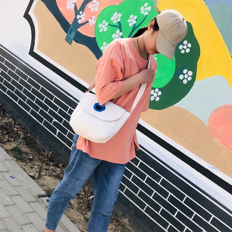 Túi Vải Canvas Đeo Vai Thiết Kế Đơn Giản Mới