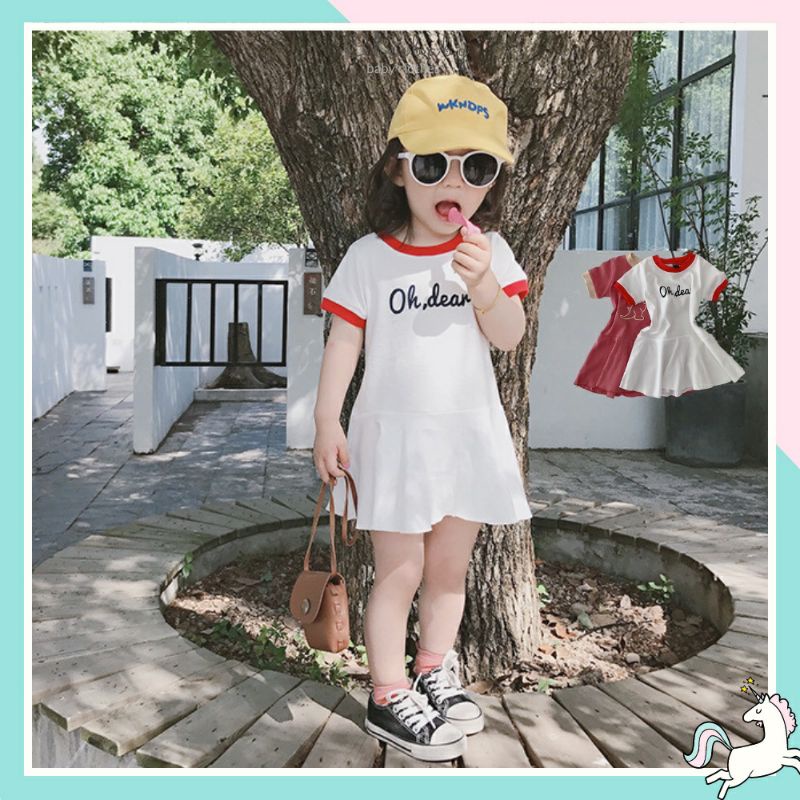Váy bé gái chất Cotton mềm giãn / Đầm bé gái kiểu đuôi cá dễ thương