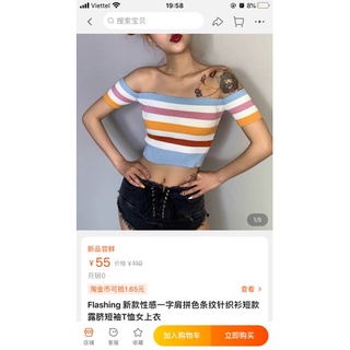 TL áo croptop sọc ngang