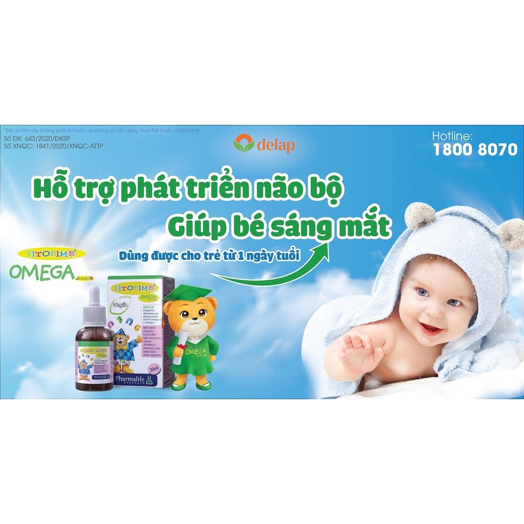 Fitobimbi Omega Junior Phát triển trí não, phát triển thị giác, tăng cường miễn dịch cho bé, Nhà thuốc tâm nhất