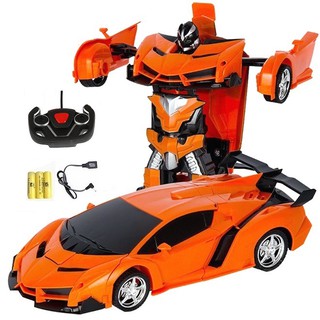 Xe ô tô điều khiển biến hình thành Robot có pin sạc