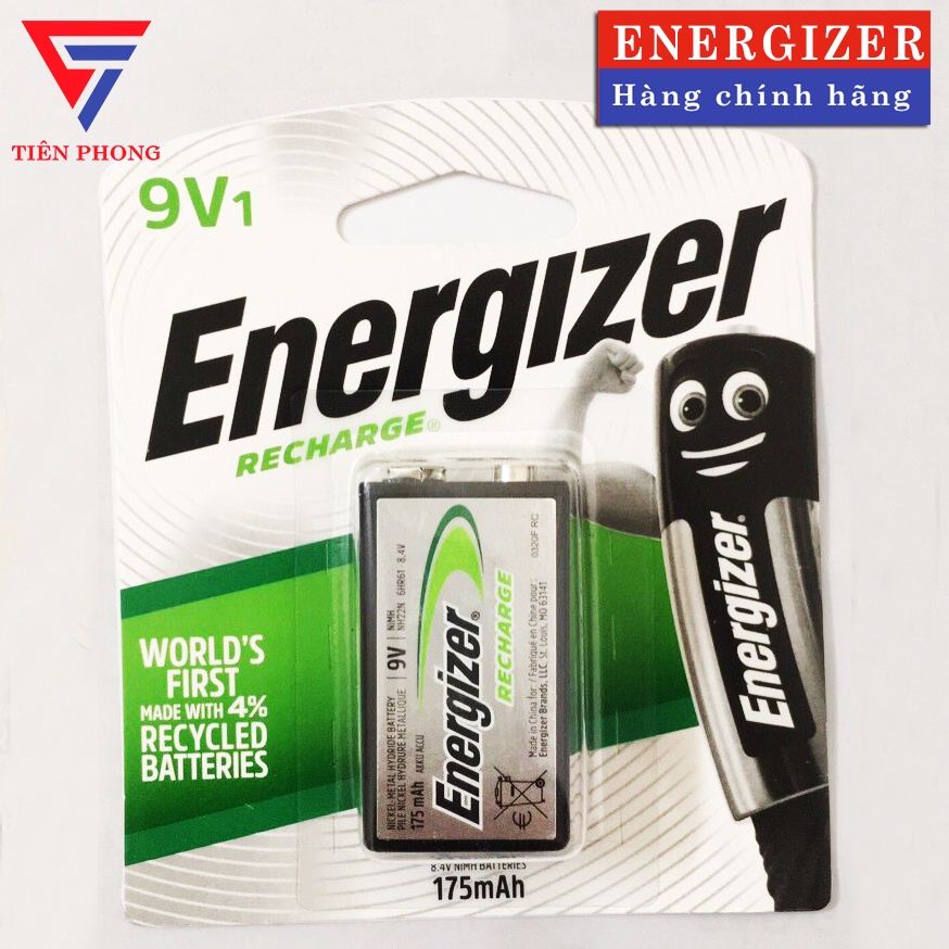 Pin Sạc 9v vuông Energizer chính hãng - Vỉ 1 viên