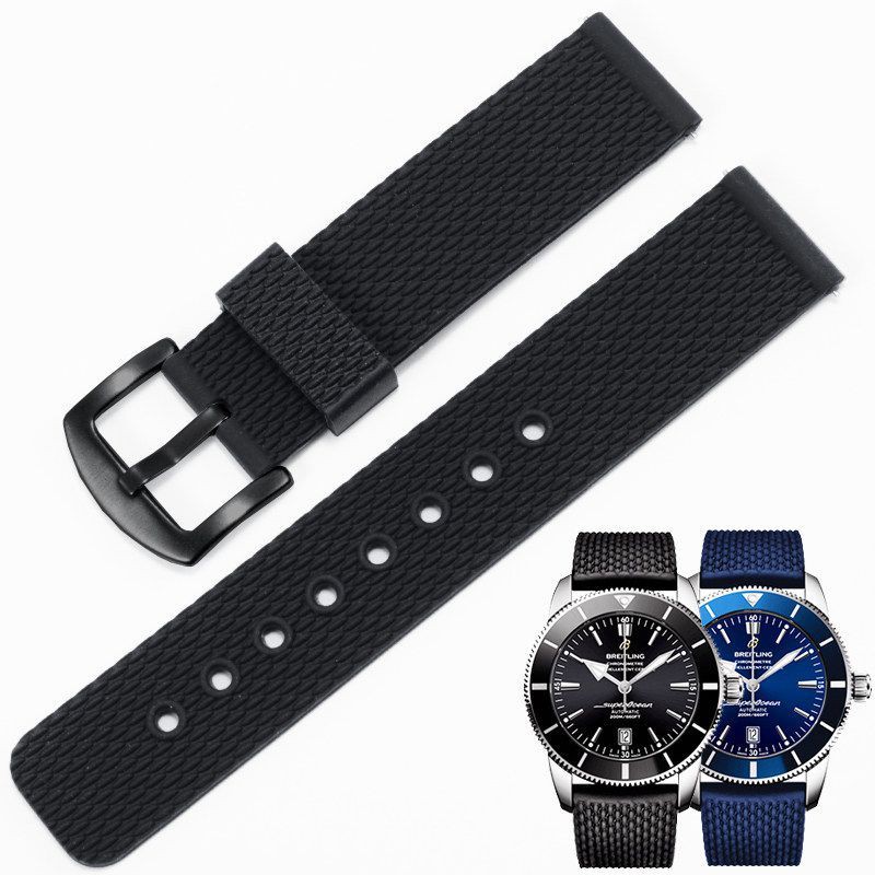 （Bolanxun） Dây đeo đồng hồ cao su Nam Universal Koutou Citizen 18 20 22 24MM Dây đeo silicon màu xanh đen đậm