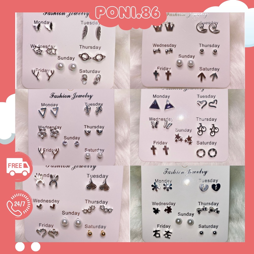 Set 6 hoa tai phong cách Hàn quốc đơn giản, nhẹ nhàng thay đổi hàng ngày phù hợp đi làm đi chơi