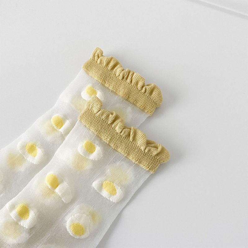 Xiangbao Vớ Lưới Lụa Mỏng Xù In Họa Tiết Gấu Hoạt Hình Cầu Vồng Phong Cách Lolita Cho Nữ