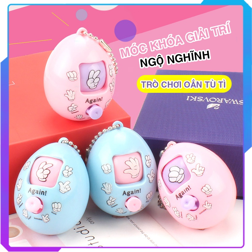 Móc Khóa Oẳn Tù Tì, Trò Chơi Giải Trí Kéo Búa Bao Mini Hình Quả Trứng Siêu Đáng Yêu