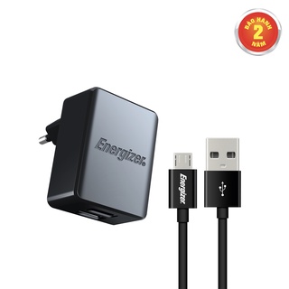 Cốc Sạc Energizer 3.4A 2 Cổng [Kèm Cáp Micro-USB] - ACA2CEUUMC3