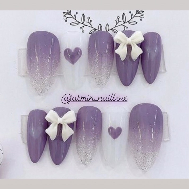 Mã JKOAHP giảm 15K đơn 0₫ [ NAIL BOX ] Nailbox thiết kế sẵn mẫu đính chảm nơ có làm theo yêu cầu