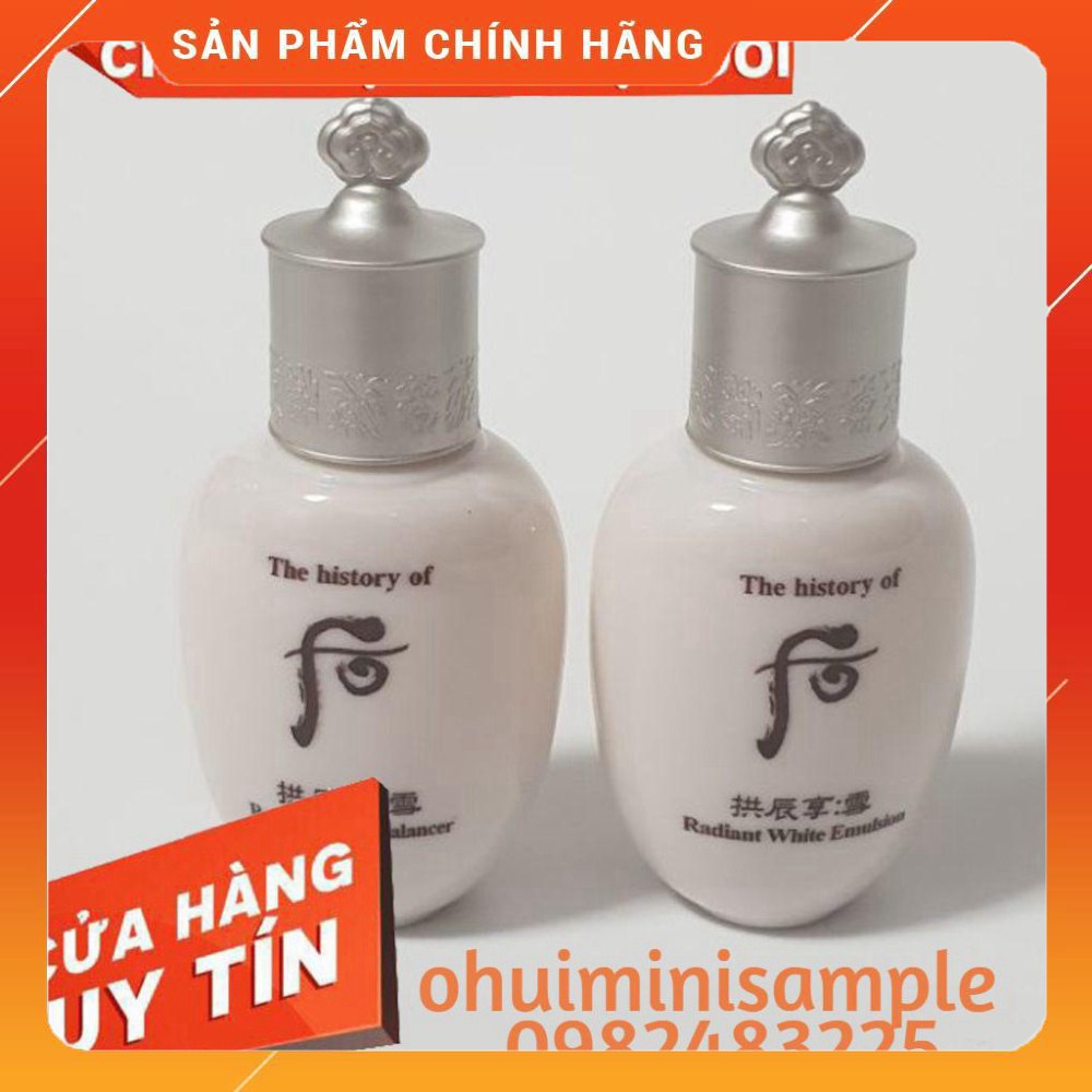 Combo Toner và Sữa Dưỡng Trắng Da Mờ Nám Whoo 20ml